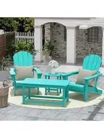 WO Home Furniture Patio Adirondack Coffee Table 35" inch Long for Outdoor Indoor Living Room Lawn Garden Balcony Backyar 2