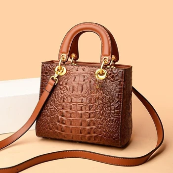 Hochwertige Luxusmarke Designer Leder handtaschen Umhängetasche für Frauen Handtasche Krokodil Taschen Geldbörsen Damen Umhängetaschen — изображение 4