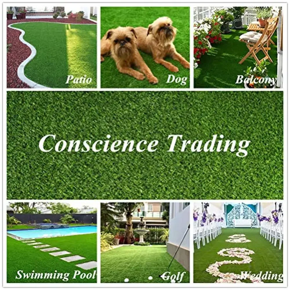 Artificial Grass Astroturf Rug 0.7" Height Sizes 3FTx10FT Indoor Outdoor Lawn Carpet Easy Installation Synthetic Turf