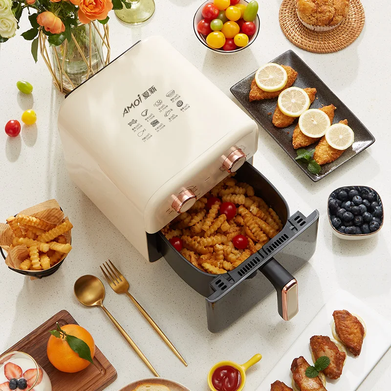 Air Fryer 5L Electric Hot Fryer Oven Oilless Cooker with Touch Control & Nonstick Basket & Visible Window, Family Size 220V 3