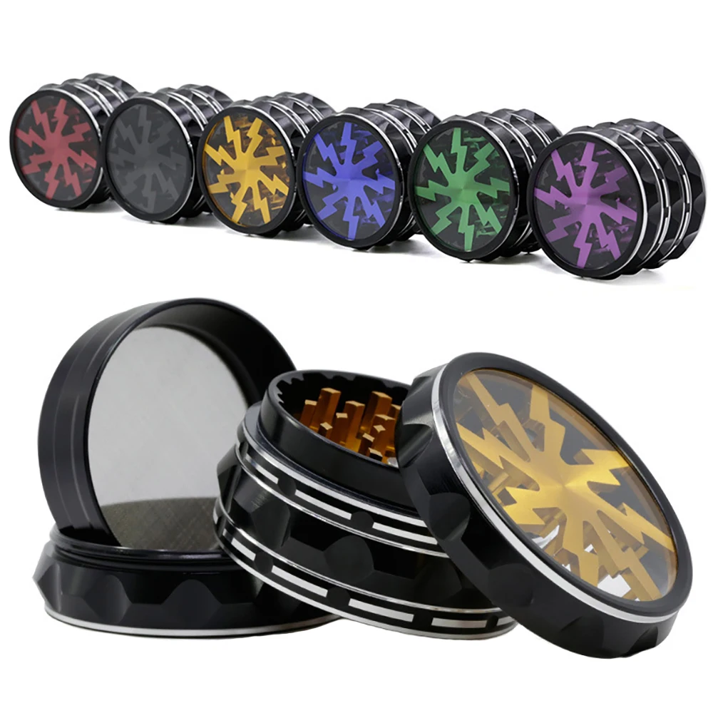 60mm Al Alloy Herb Grinders 4-parts Spice Mills Durable Herb-medicine Kibbler Smoking Accessories for Smoker Holiday Gifts 6