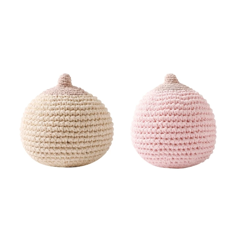

67JC Baby Soothe Toy Crochet Plush Toy Breastfeeding Shape Baby Teether Music Rattles Newborn Toy Early Development Grips