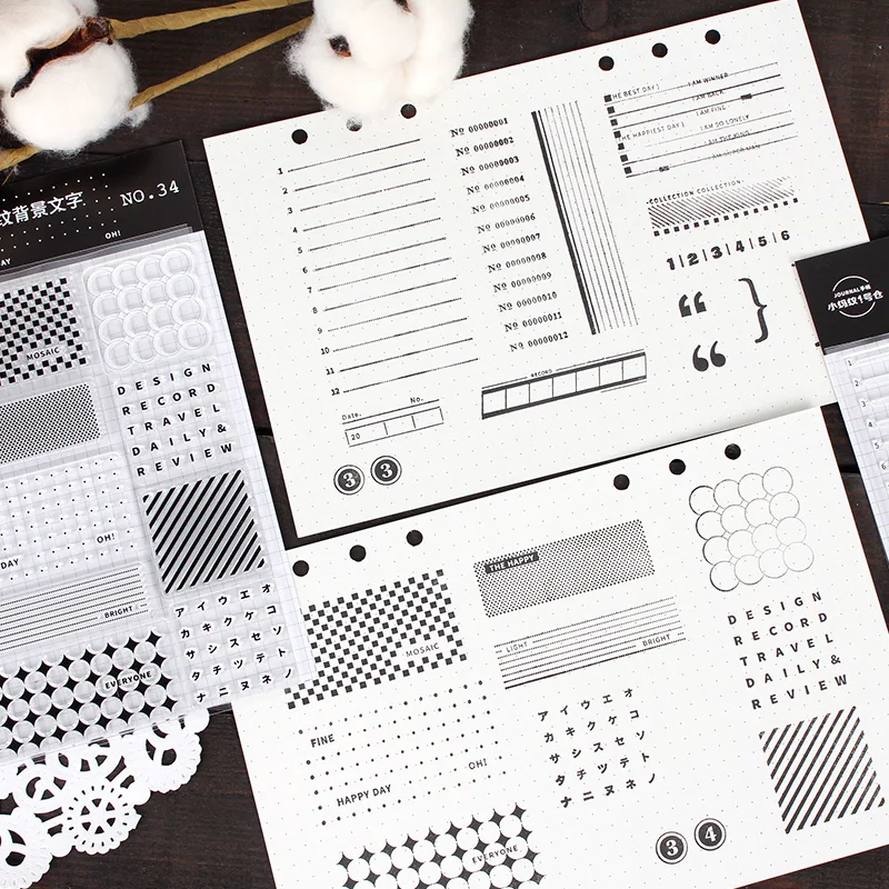 Decorative Stamps Silicone Seal Daily Retro English Layout Sunday and Month Stamp Border Decoration Numbers journal scrapbooking