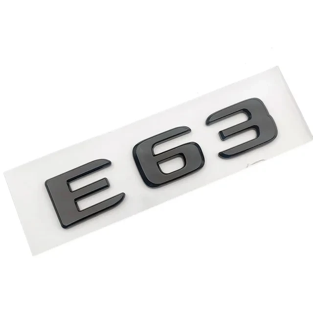 3D ABS Chrome Black E63 S Logo E63S Emblem Letters Sticker Car Trunk Badge For E63S Accessories