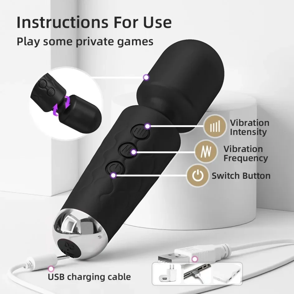 AV Vibrator for Women G spot Clitoris Stimulator Magic-Wand Anal Dildo Female Masturbation Adult Sex Toys 20 Speeds 18+ sex toys