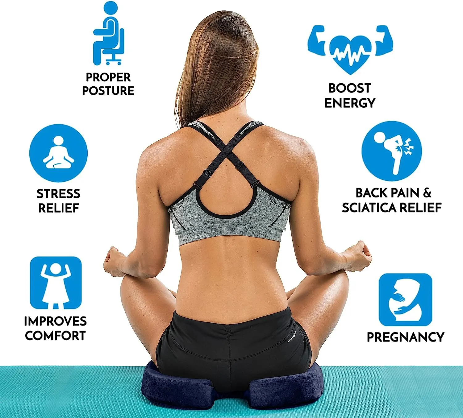 Gel Cushion Non-slip Gel and Memory Foam Coccyx Cushion Office Chair Cushion Car Cushion Sedentary Artifact BEST SELLERS