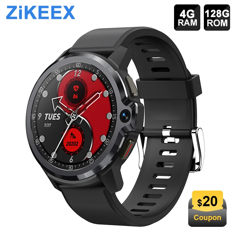 Смарт-часы ZiKEEX ZT30 мужские на Android 9 1 4G 128 ГБ 1050 мАч | Электроника