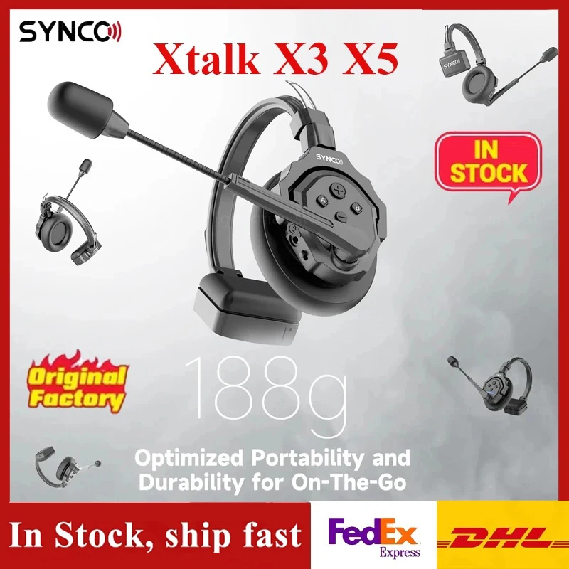 Synco Xtalk 2.4G全二重シングルイヤーX2 X3 X5 X9リモート