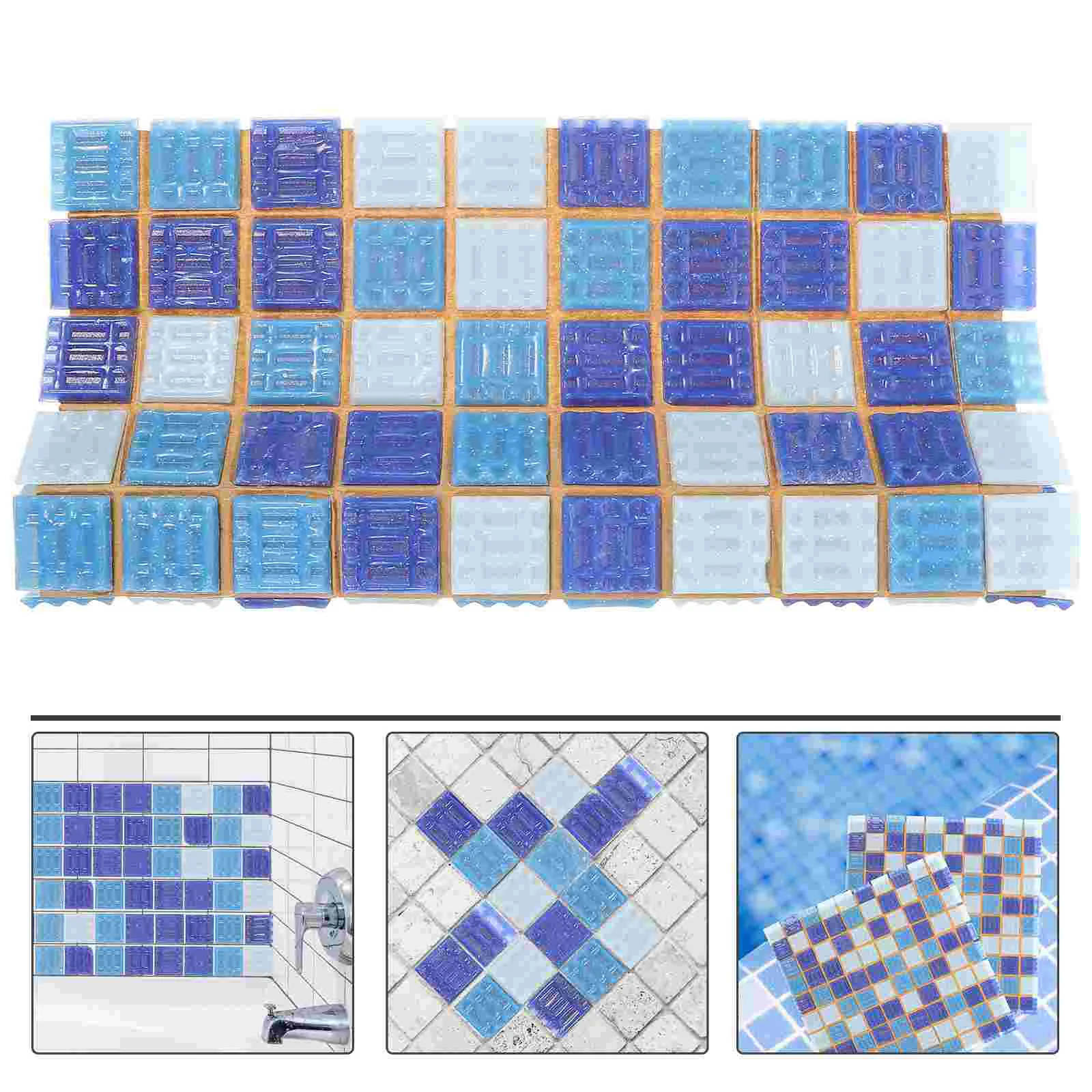 

1 Sheet Mosaic Tile Adhesive Mosaic Tiles for Bathroom Kitchen Backsplash Swimming Pool