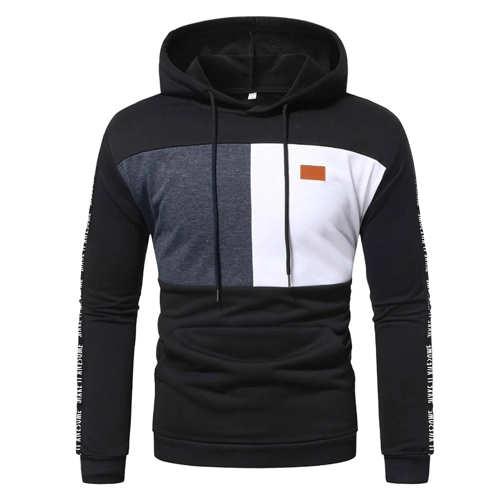 

Mens Loose Printed Long Sleeved Hoodie Spring And Autumn With Pockets