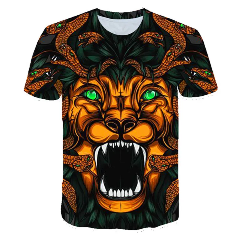 cool shirts 3D print lion T shirts 2022 summer hot sell T shirts kid boys girls 4-14 T short sleeve tops fashion loose lion picture T shirts best T-Shirts