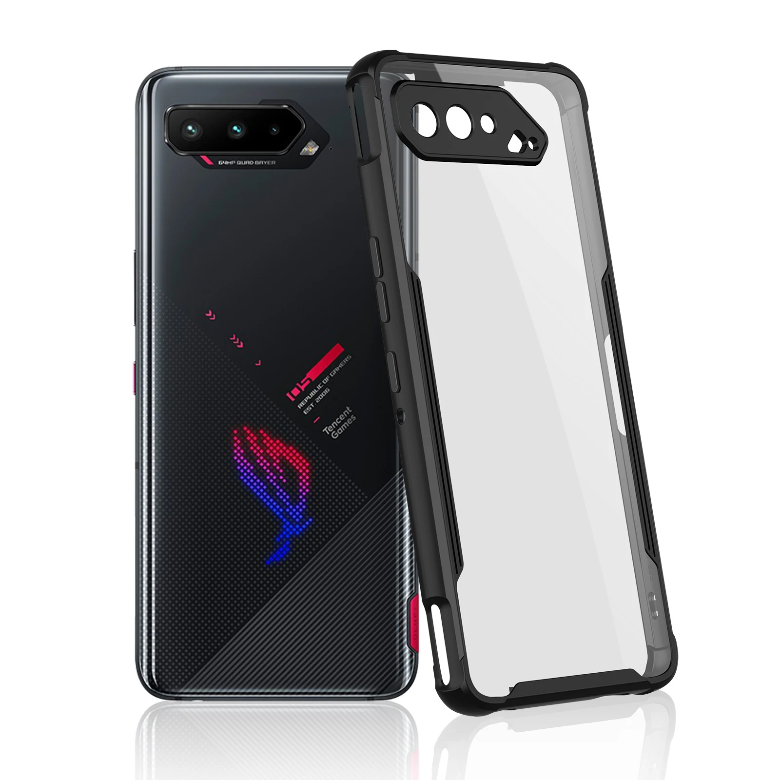 

ZSHOW чехол для ASUS ROG Phone 5 5S Pro Ultimate Armour чехол TPU Frame Cover Clear PC Back Air Trigger совместим