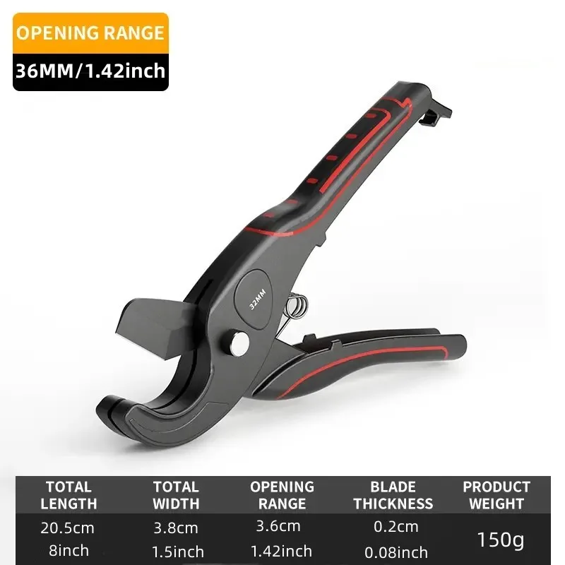 MAXPOWER Rohrschneider 0-64mm | Für PVC, PE, PPR & Aluminium | Mit SK5-Klingen