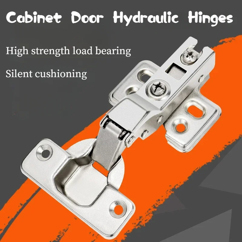 4/10/20pcs Hydraulic Hinges Cabinet Door Spring Damping Buffer Mute Wardrobe Hidden With Screws Kitchen