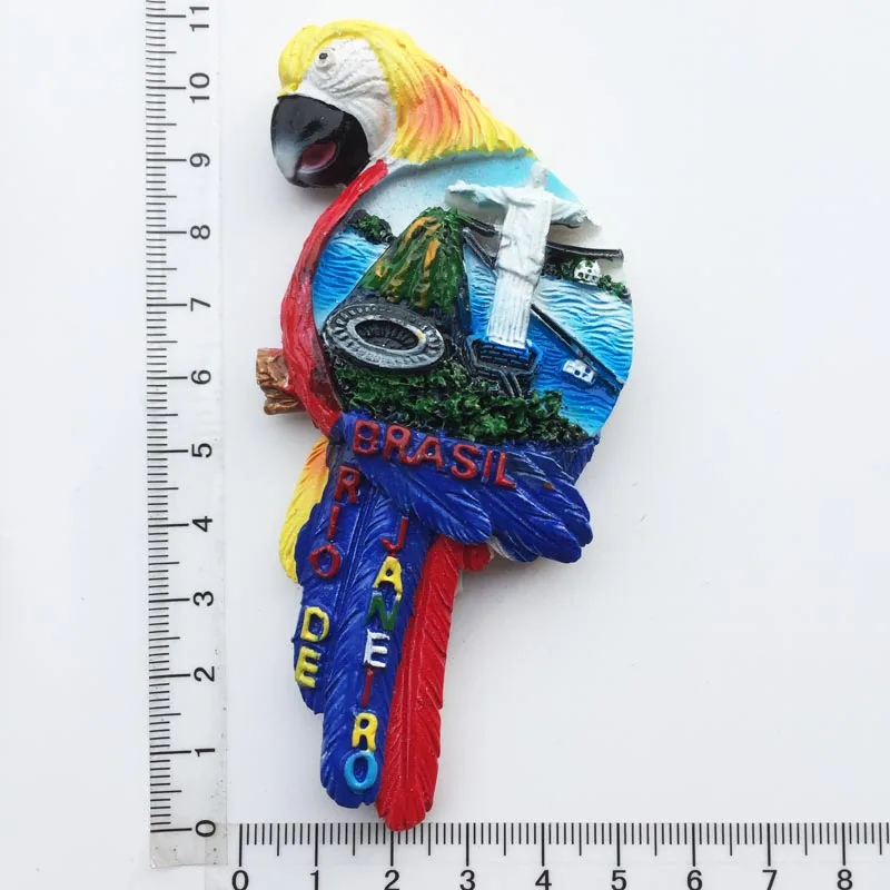 Calamita Porta Apribottiglie Cristo Redentor Rio - Souvenir Artigianale In Resina 3D, Magnetino Da Frigorifero Collezione Città