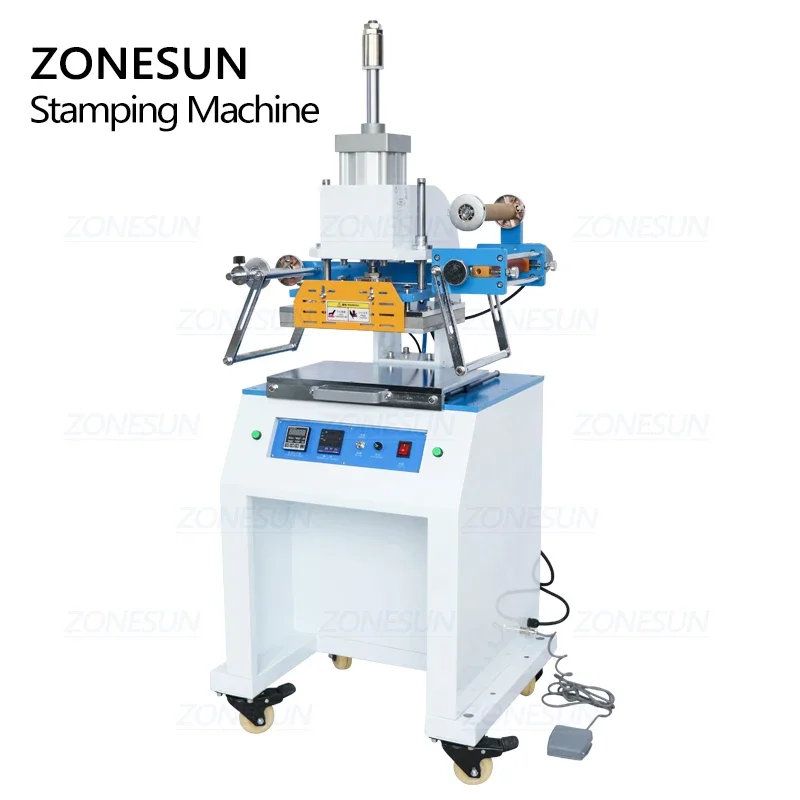ZONESUN ZY-819D 200X300mm 공압 스탬핑 기계 종이 가죽 로고 이름 카드 주름 압력 초기 엠보싱 기계