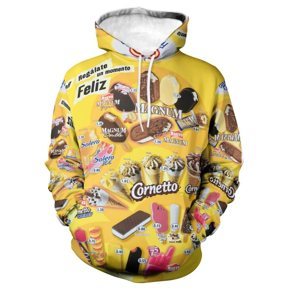 thumbnail image 1 of Sudadera con capucha Harajuku para hombre, estampado de helado en 3D, sudaderas casuales, sudaderas con capucha de gran tamaño y divertidas para primavera y otoño, jerséis de calle, 1 of 5