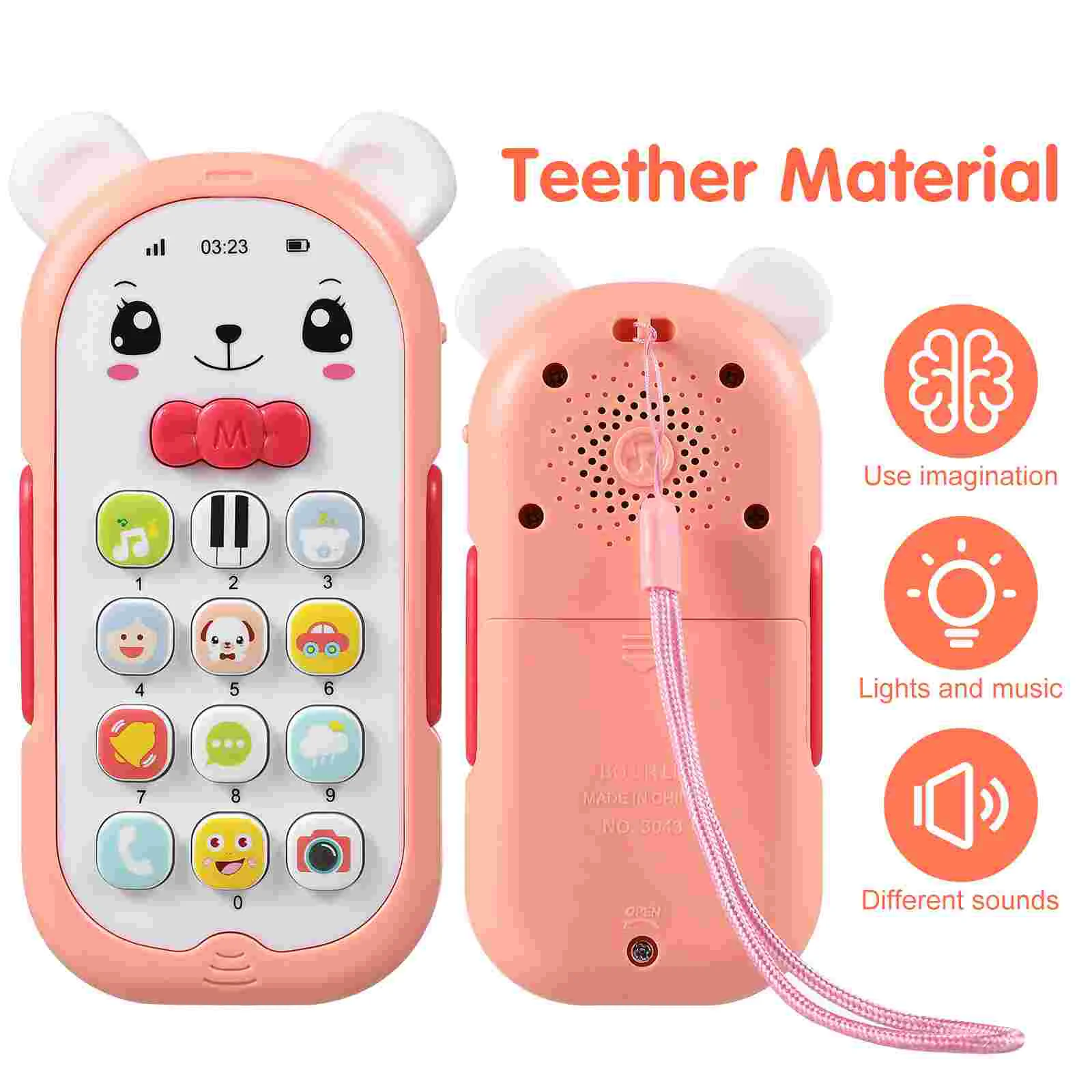 

Baby Toys for Toddler Children's Mobile Phone 1 Year Toddlers Cell with Music Teether and Light Kids