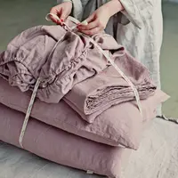 1PC 100% Washed Linen Fitted Sheet Natural France Flax Bed Sheet Breatherable Ultra Soft Farmhouse Bedding Sheet 1