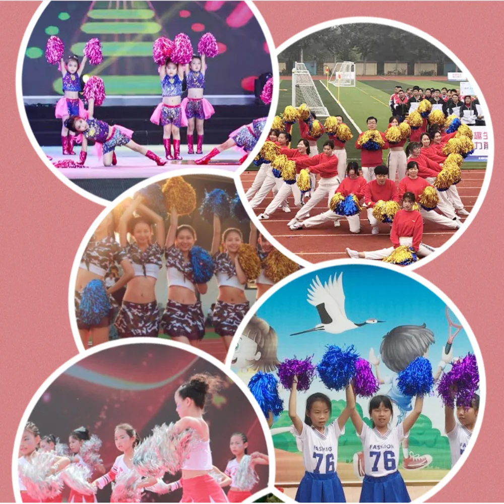 PP Flat Handle Cheerleading Pom Poms Sports Meets Various Festive Occasions Club Sport Supplies Competition Venues
