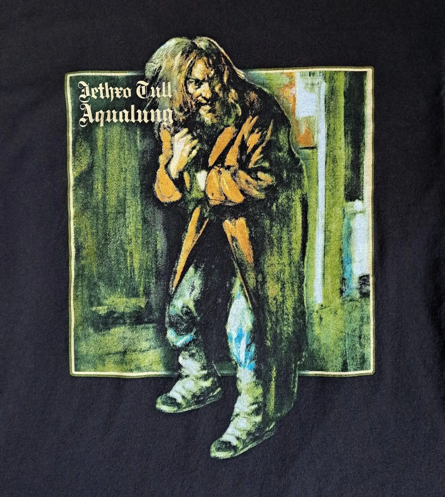 Jethro Tull 2011 Aqualung Tour Camicia Usata (Medium, Black, Classic Rock) Maniche Lunghe