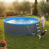 Piscine hors sol avec skimmer suspendu et pompe intégrée pour les familles – structure en acier avec revêtement en PVC – installation et entretien faciles 1