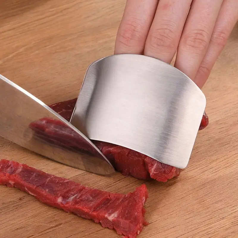 Finger Protector Finger Guard 2PCS Stainless Steel Finger Guard Finger Hand Cut Protection Tool for Kitchen Knives