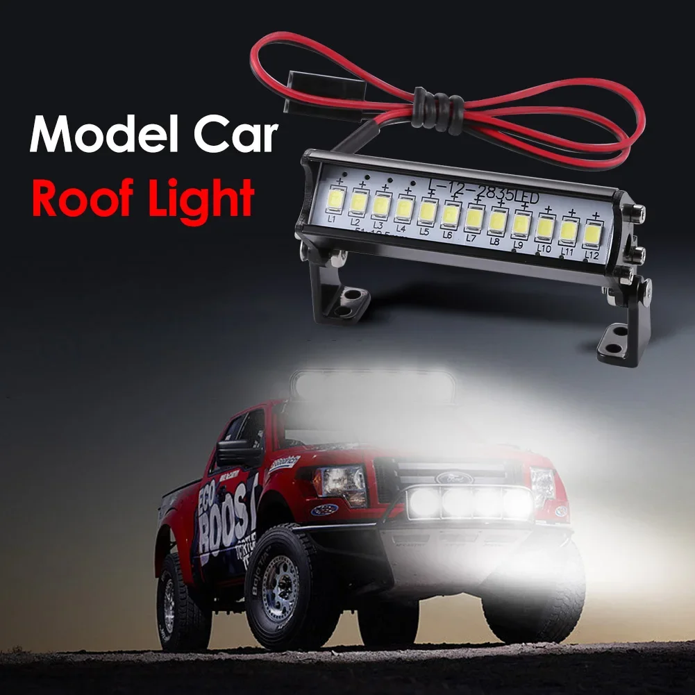 55mm RC Car LED Light Bar 1:10 RC Climbing Car Model Part 12 LED Hight Bright Light Model Truck Roof Lamp Bar RC Car Accessories