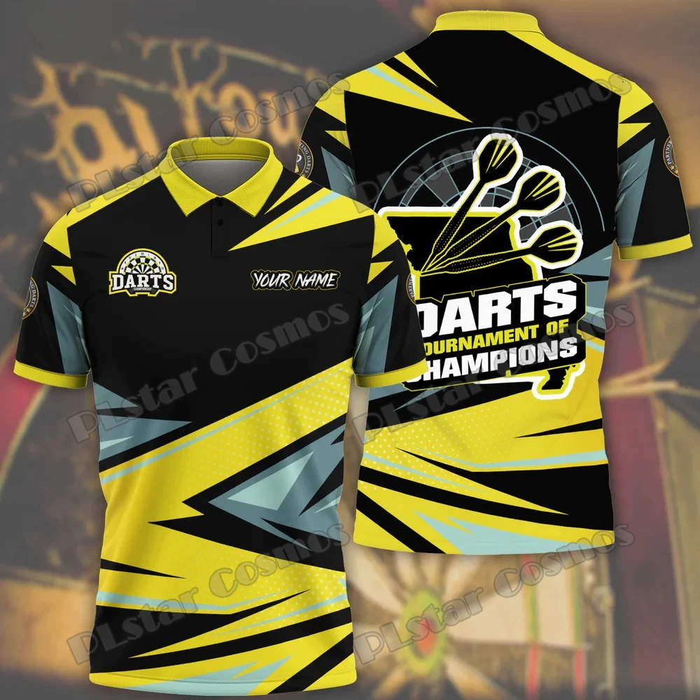 Nome personalizzato Camo Darts Pattern 3D stampato Polo da uomo Summer Street Casual t-Shirt shirt per Dart Team Player WK55 - immagine 3