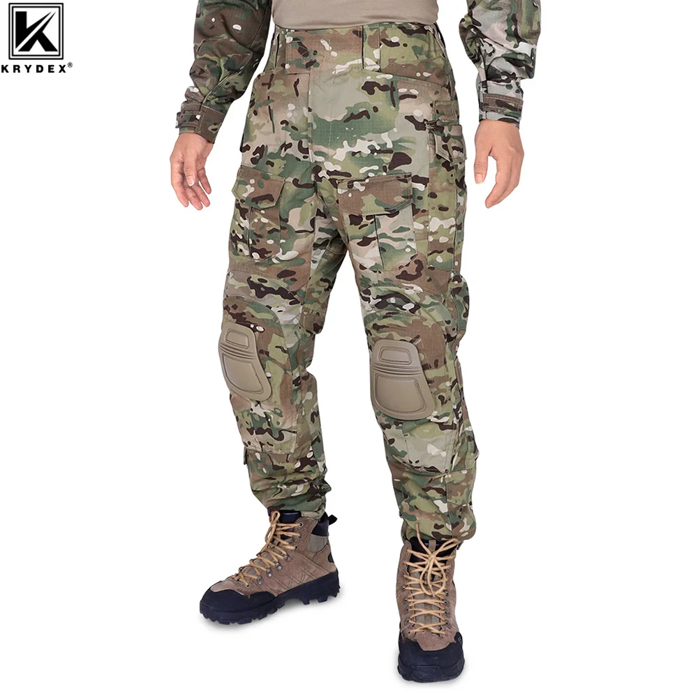 

KRYDEX BDU G3 Combat Pants CP Style Tactical Hunting Paintball Gen3 Trousers with knee Pads Airsoft Camouflage Camo MC