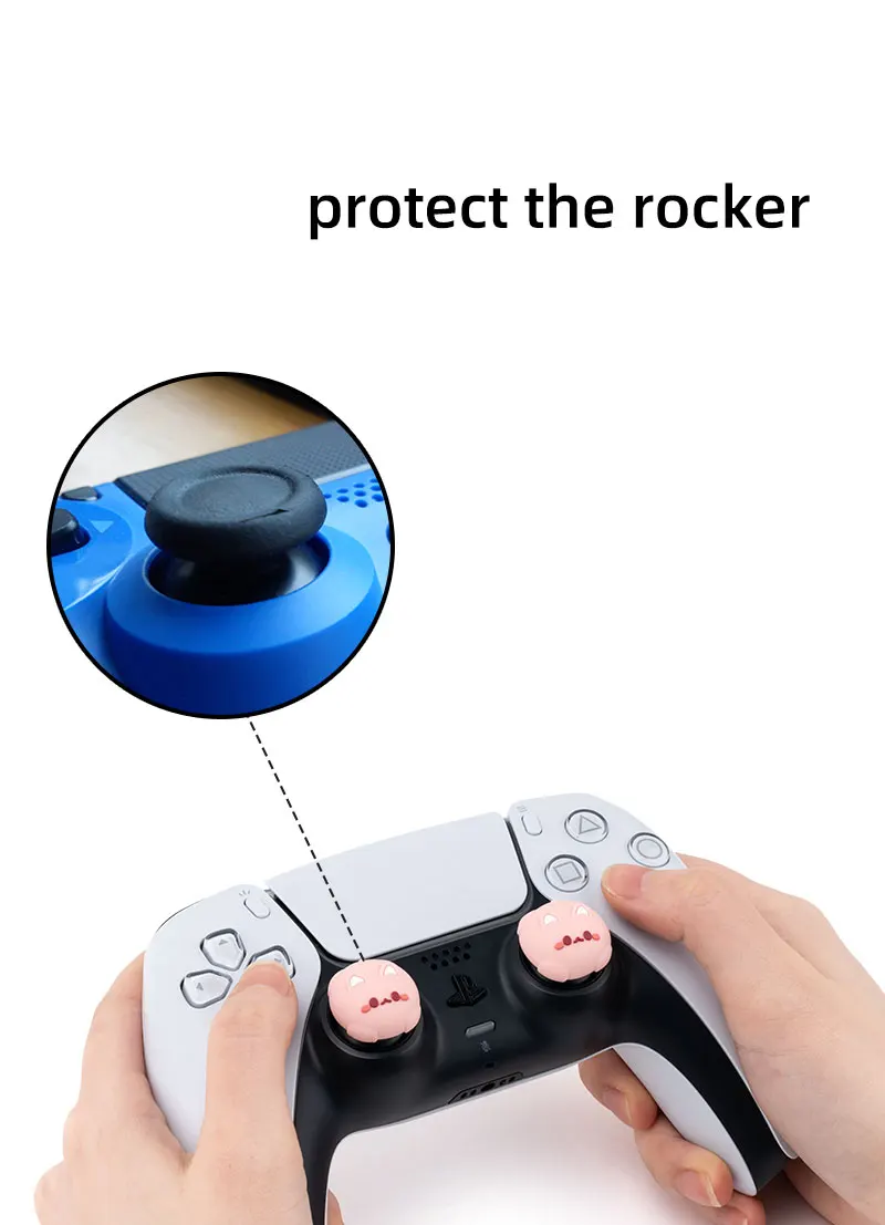 New Silicone Jon Con Thunb Grip Caps For PS4 PS5 Cute Dog Cat Joystick Caps For NS Pro Cover Analog Thumb Stick Grips