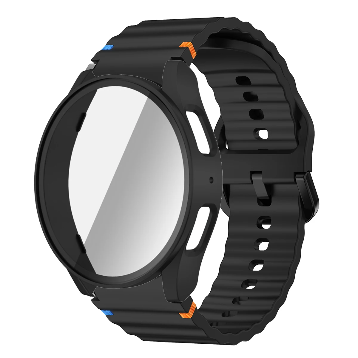 Silicone Watch Strap with Case and Screen Protector for 40-44mm Smartwatches - Durable Wrist Accessory