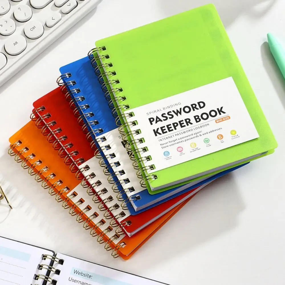 Alphabetical Tabs Spiral Password Keeper Notebook, A6 Mini Size, Secure Website Logins Organizer