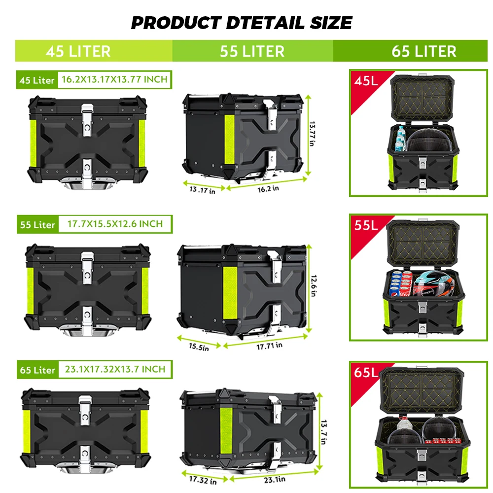 Motorcycle Aluminium top box Tail Case For Honda Africa Twin 1100 For Triumph CFMOTO 800 mt R1200GS R1250GS