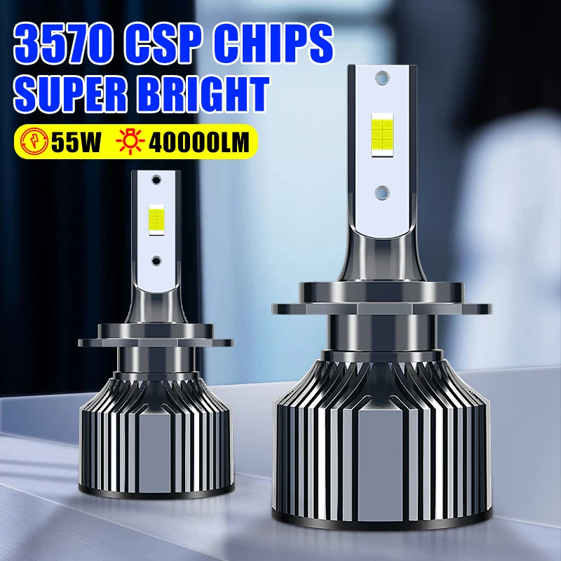 Carsnake H7 LED Headlight 55W 40000LM 3570 CSP H1 H4 H8 H9 H11 Car light Bulbs 6000K 9005 HB3 9006 HB4 9012 HIR2 Auto Fog Lamps