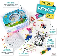 2000pcs 5mm Fused Beads Kit Hama Bead Box Iron-on Paper Beads, Peg Board, Rich Accessories, Fusion Beads for Girls Gifts 2