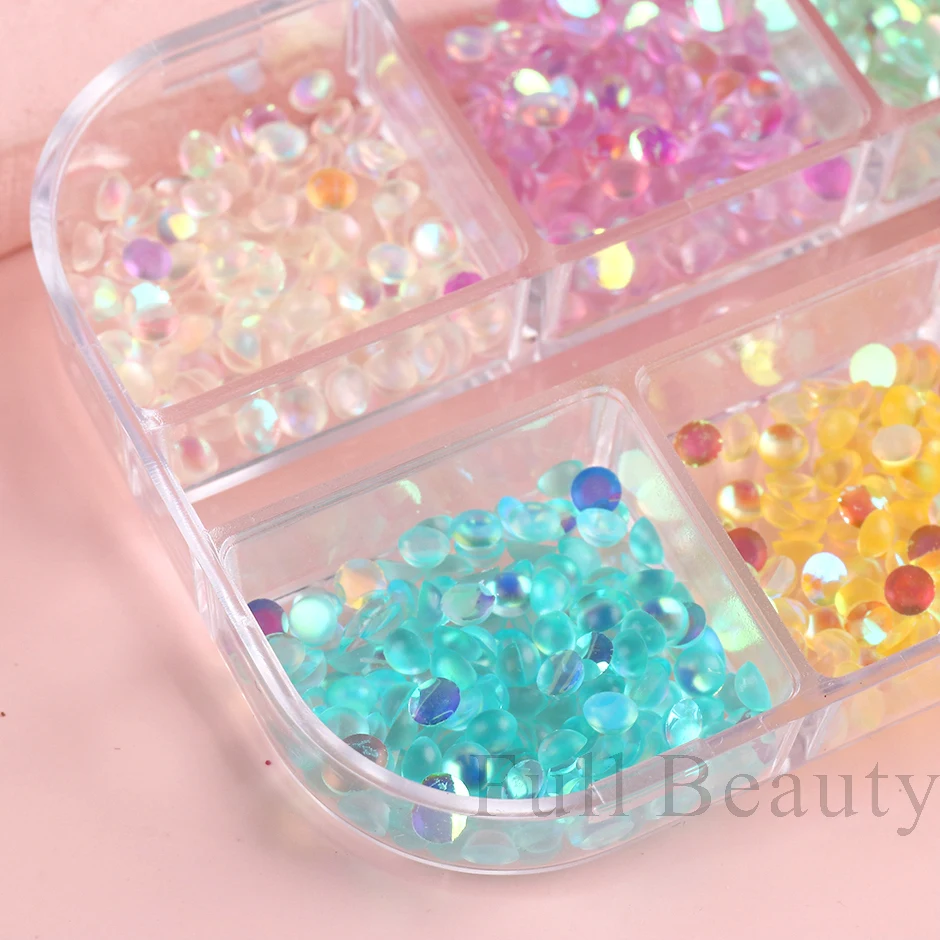 Acrylic Mermaid Round Beads Nails Art Decoration 3D Crystal Teardrop Colorful Jewelry Charms Kawaii Ornaments Accessories LY2052