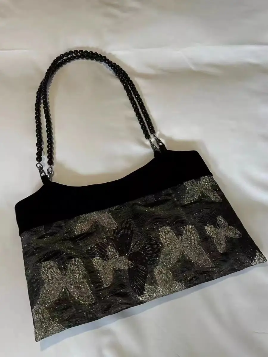 JIAERDI Vintage Butterfly Y2k Bags Women New Fairycore Aesthetic Black Shoulder Bags Wallet Female Retro Elegance Handbag 2025