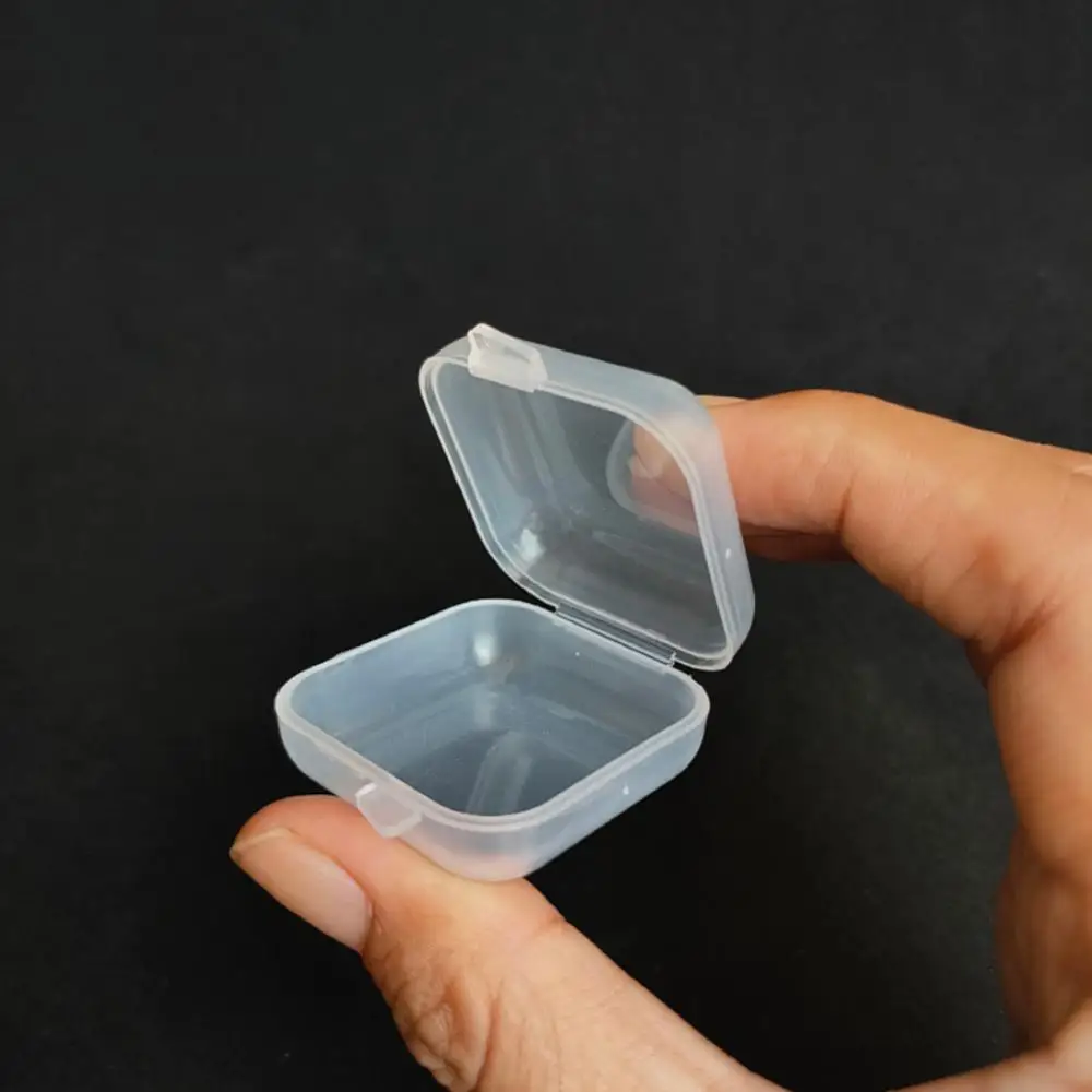 

Mini Plastic Storage Box Transparent Jewelry Storage Case Earrings Rings Finishing Boxes Small Items Storage Container Boxes