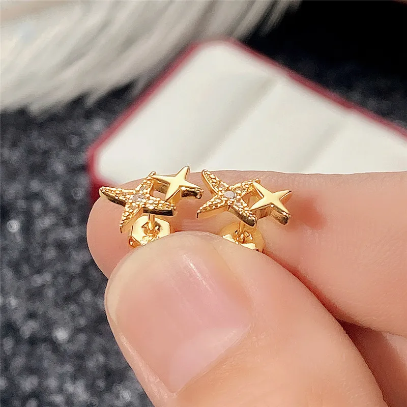 Yellow Gold and diamond Baby Star stud earrings | Argenton Design bespoke  fine jewellery