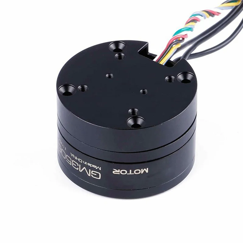Moteur de cardan sans balais GM3506 lot de 2, présenté avec un reflex à côté pour illustrer la compatibilité avec la stabilisation haute précision.
