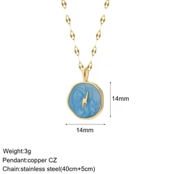 Charming Blue Eye & Gold Pendant Necklace with Elegant Long Chain (NK008G2AC210152G6)