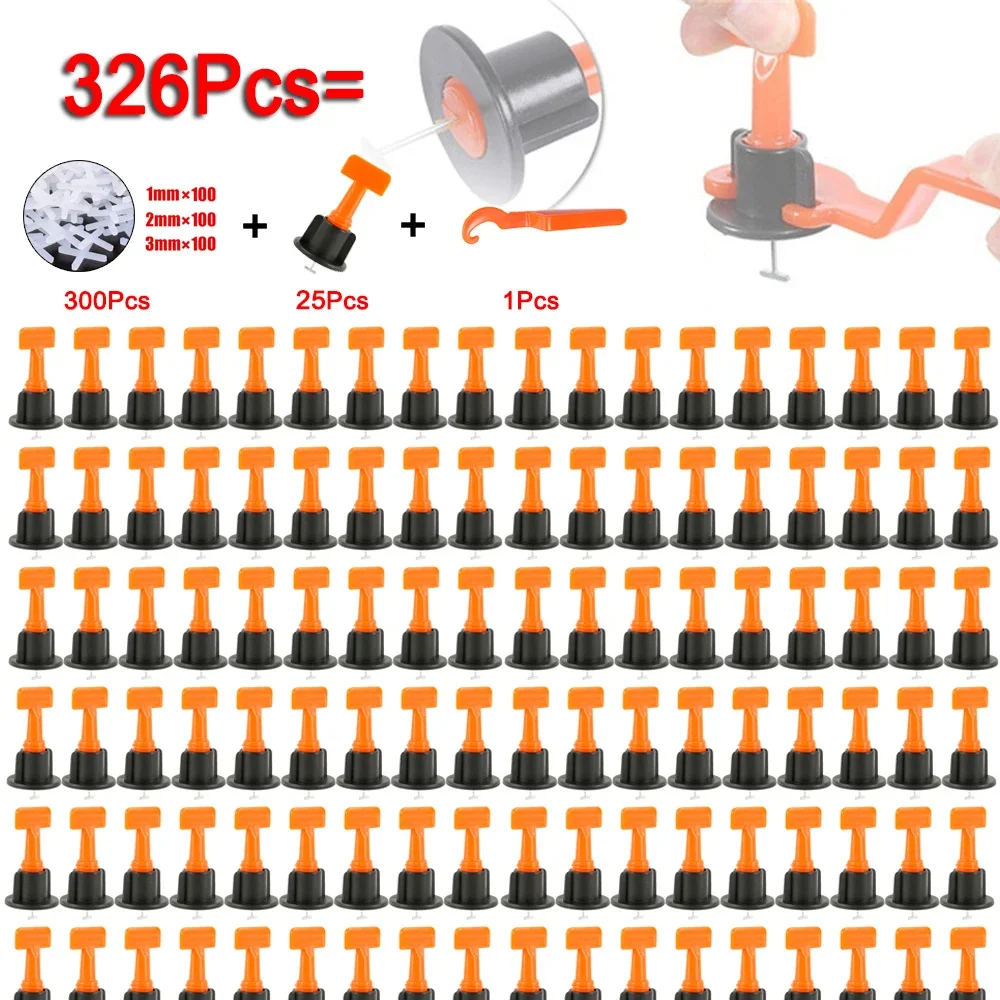 Advanced Tile Leveling System Kit - Wedges, Spacers, and Pliers (326 Pieces)