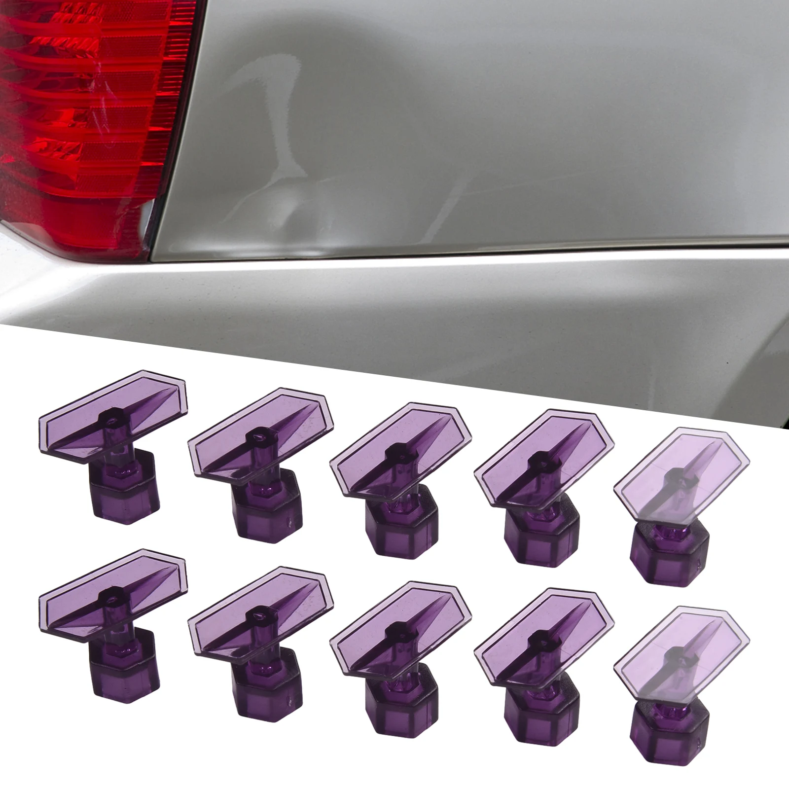 

10Pcs Dent Pulling Tab Car Body Repair Puller Tabs Paintless Dent Repair Tabs Glue Pulling Tabs Kit Self-Service Repair Tool