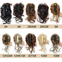 Chignon synthétique court ondulé bouclé désordonné élégant, pièce de cheveux à clip, chignon en désordre, extensions de cheveux pour femmes 3