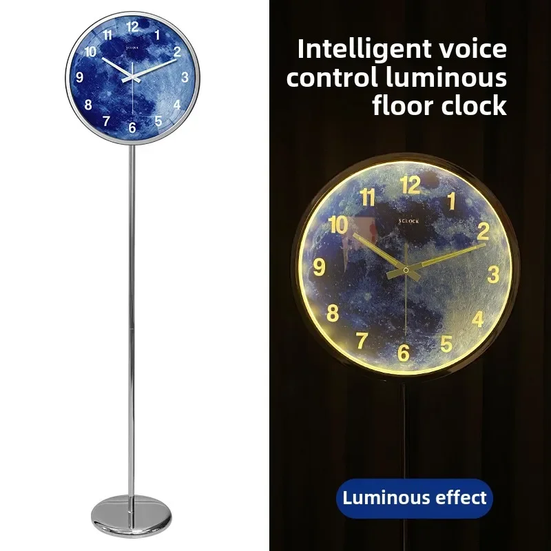 Voice-activated luminous intelligent floor clock