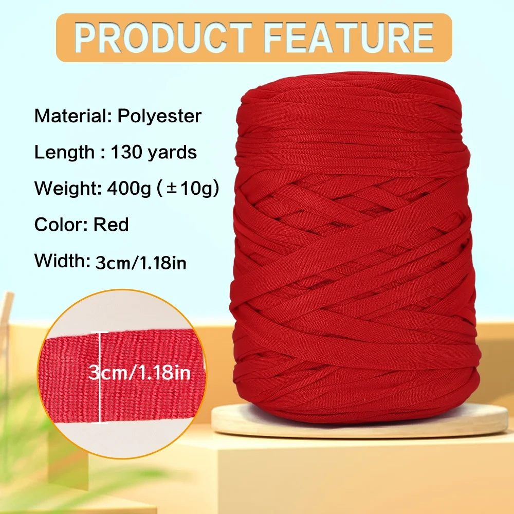1Pc 400g T Shirt Thick Soft Cloth Yarn for Hand Knitting Crochet Woven Handbag Blanket Thick threads DIY mat slipper line 2
