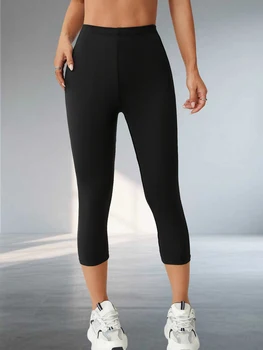 Women's Super Soft Capri Pants High Stretchy Breathable Pants No See Through Workout Running Yoga Athletic Pants Gym Leggings 1