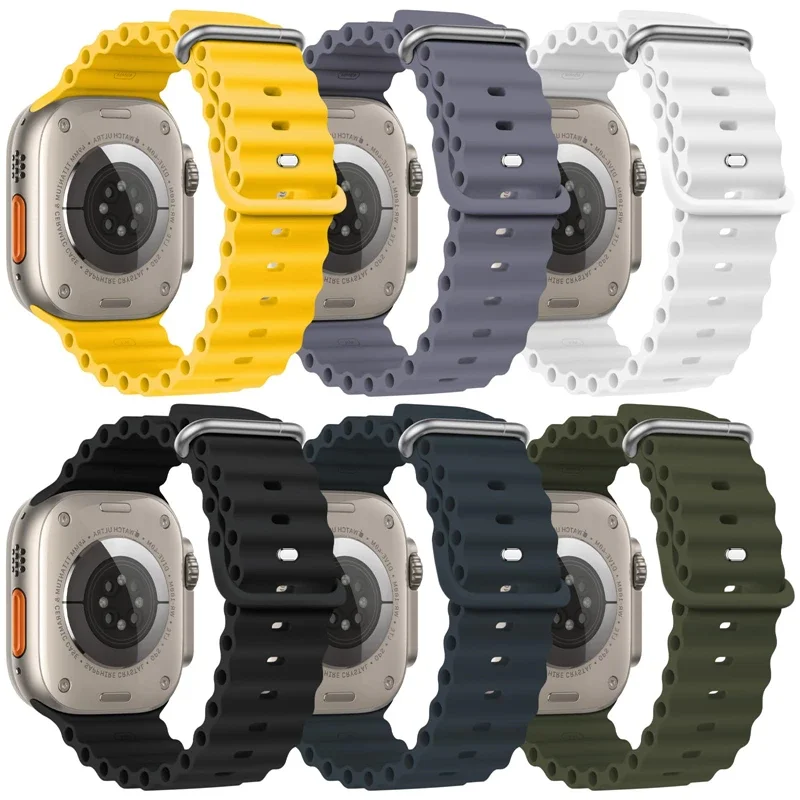 

Original 1:1 Ocean strap For Apple watch band 49mm 44mm 45mm 40mm 41mm silicone bracelet iWatch serie Ultra 2 9 8 7 6 5 4 3 se