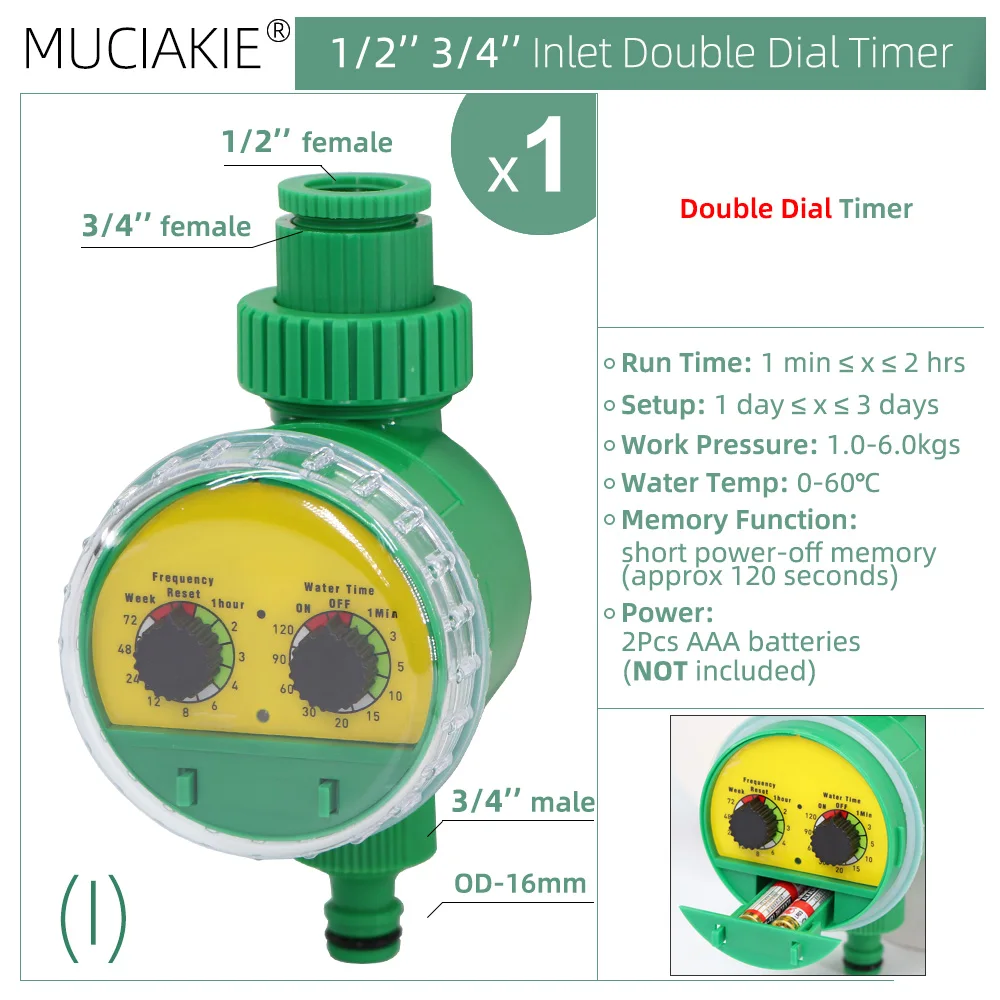 MUCIAKIE Watering System Timer Drip Irrigation Controller Garden Automatic Rain Sensor Solar LCD Electronic Greenhouse Irrigator 